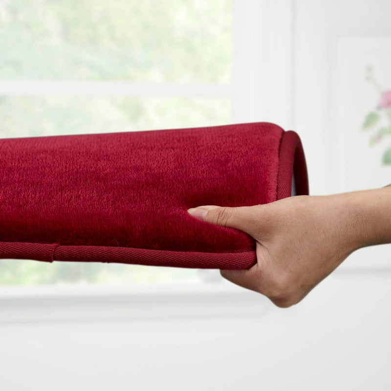 Genteele Memory Foam Bath Mat Non Slip Absorbent Super Cozy Velvet Bathroom Rug Carpet (20 inches X 32 inches, Red) - Image 2